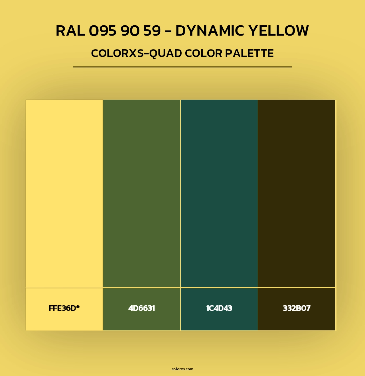 RAL 095 90 59 - Dynamic Yellow - Colorxs Quad Palette