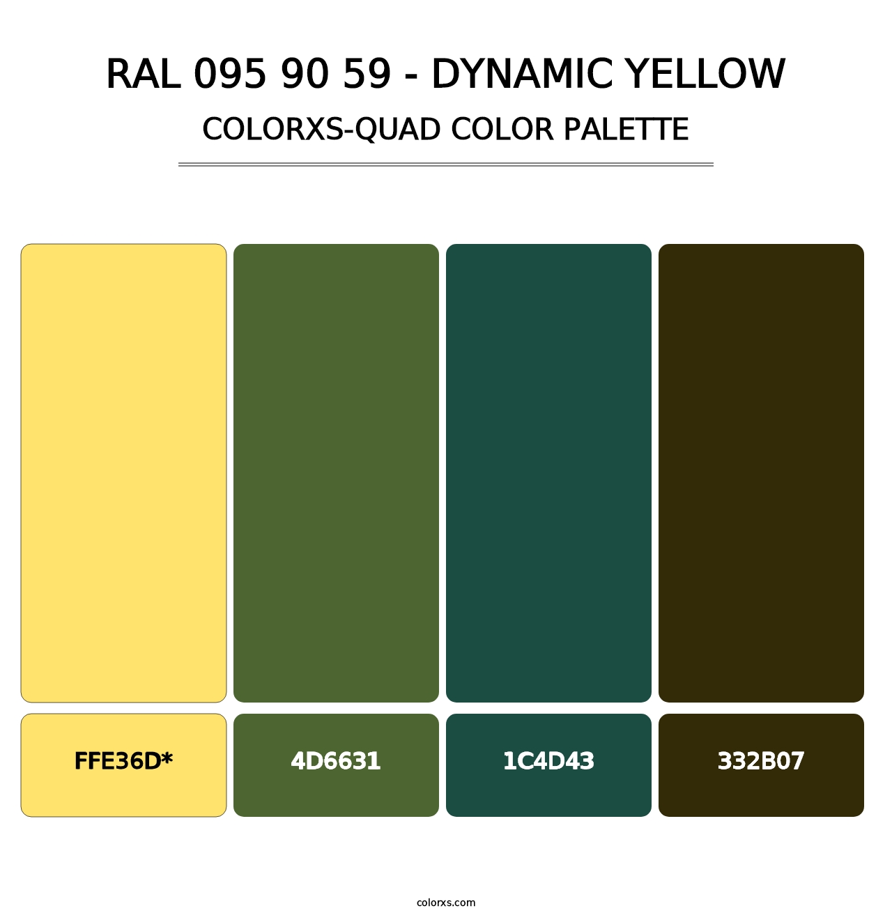 RAL 095 90 59 - Dynamic Yellow - Colorxs Quad Palette