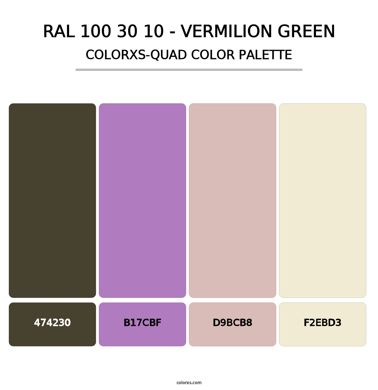 RAL 100 30 10 - Vermilion Green - Colorxs Quad Palette