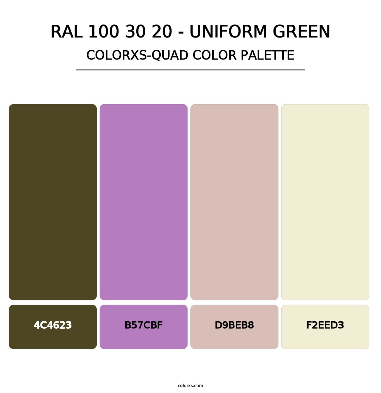 RAL 100 30 20 - Uniform Green - Colorxs Quad Palette