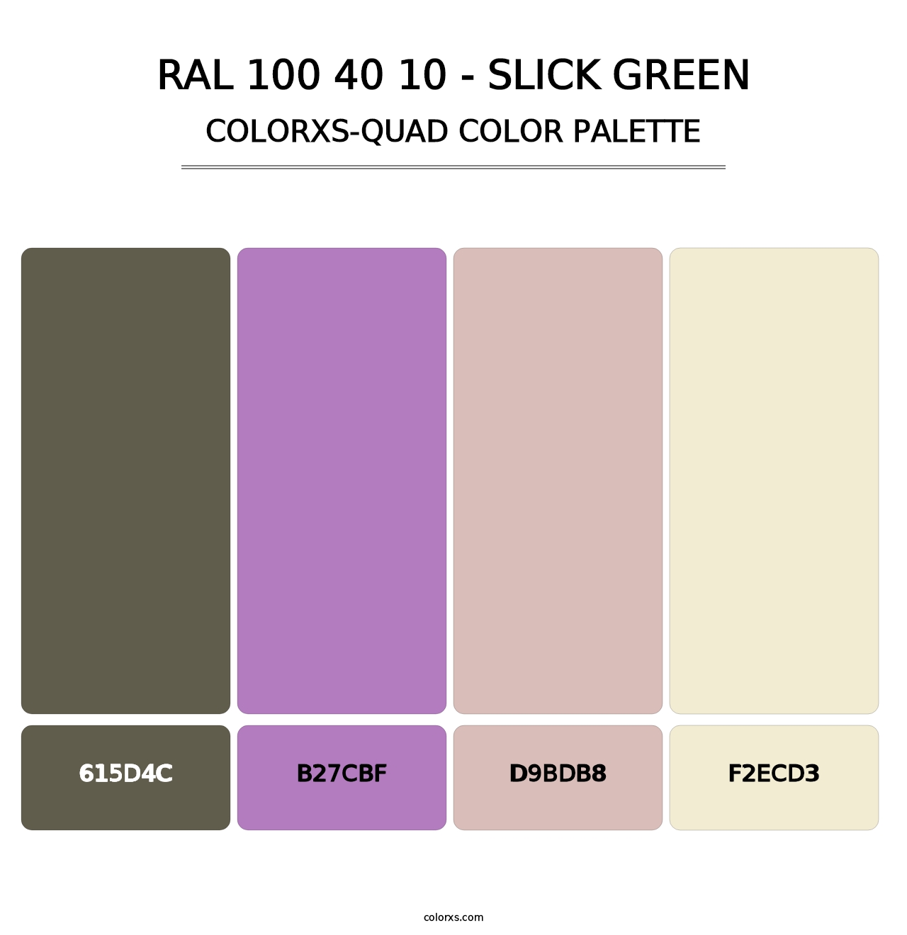 RAL 100 40 10 - Slick Green - Colorxs Quad Palette