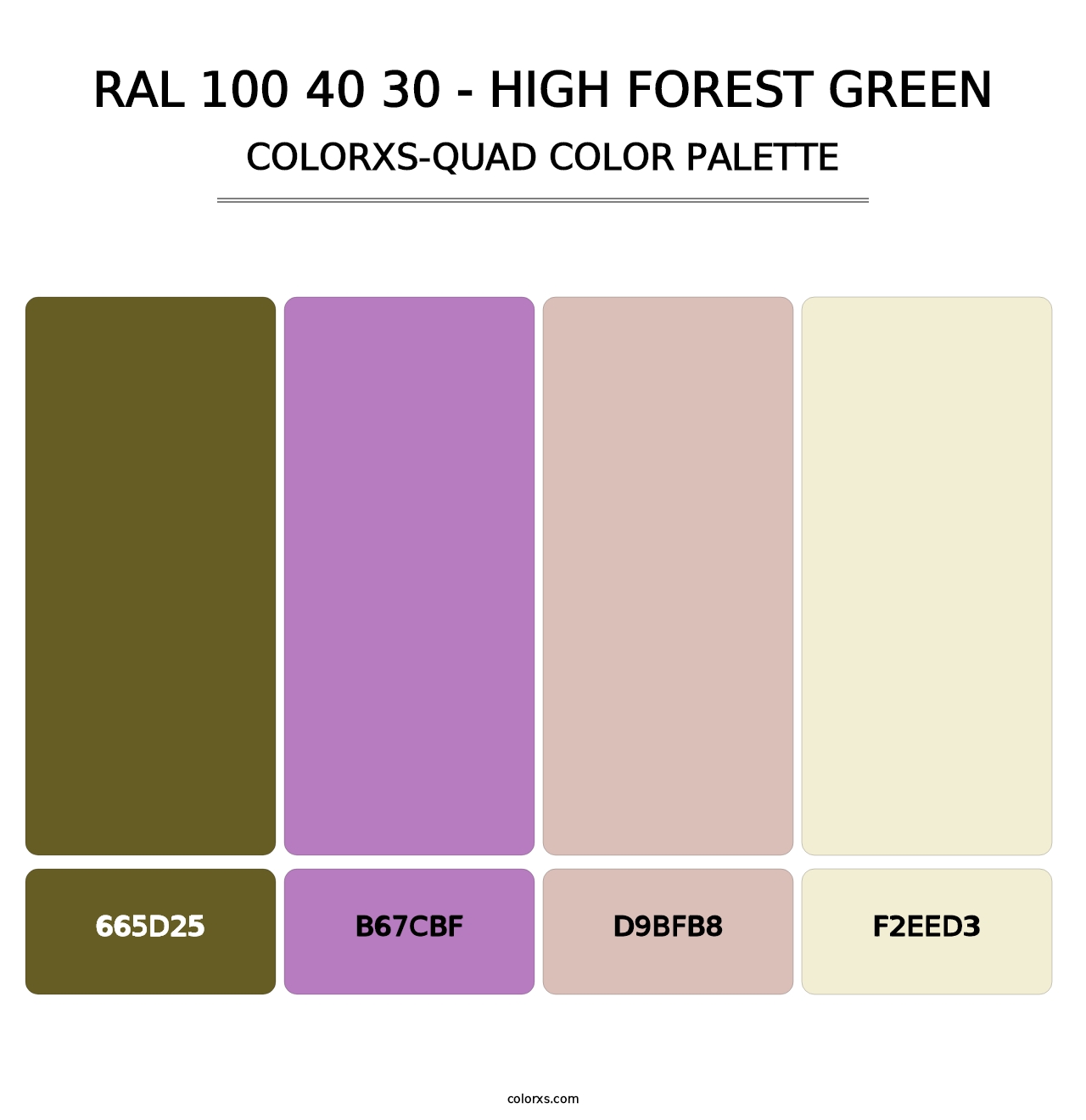 RAL 100 40 30 - High Forest Green - Colorxs Quad Palette