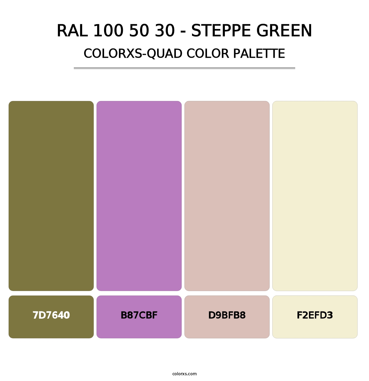 RAL 100 50 30 - Steppe Green - Colorxs Quad Palette