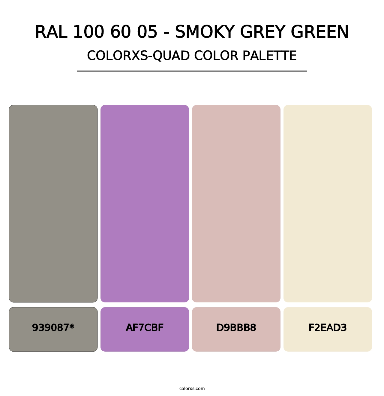 RAL 100 60 05 - Smoky Grey Green - Colorxs Quad Palette