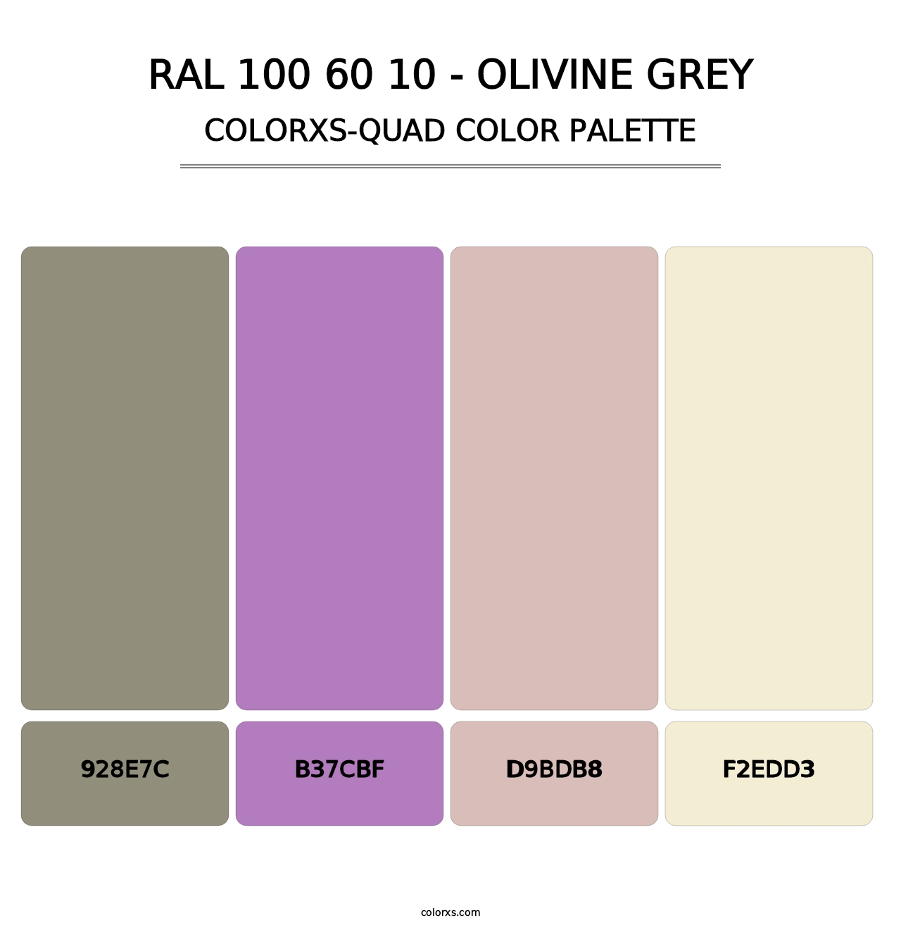 RAL 100 60 10 - Olivine Grey - Colorxs Quad Palette