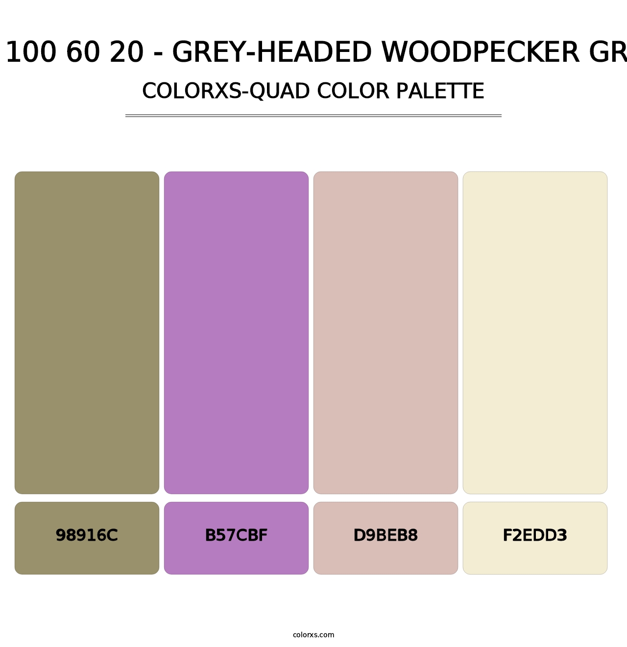 RAL 100 60 20 - Grey-Headed Woodpecker Green - Colorxs Quad Palette