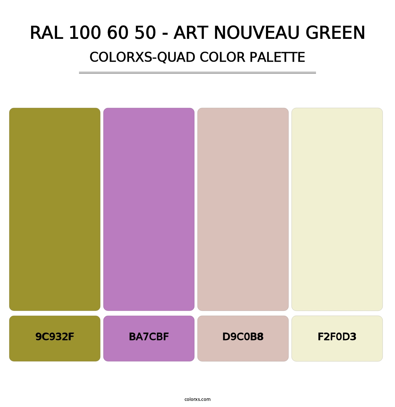 RAL 100 60 50 - Art Nouveau Green - Colorxs Quad Palette