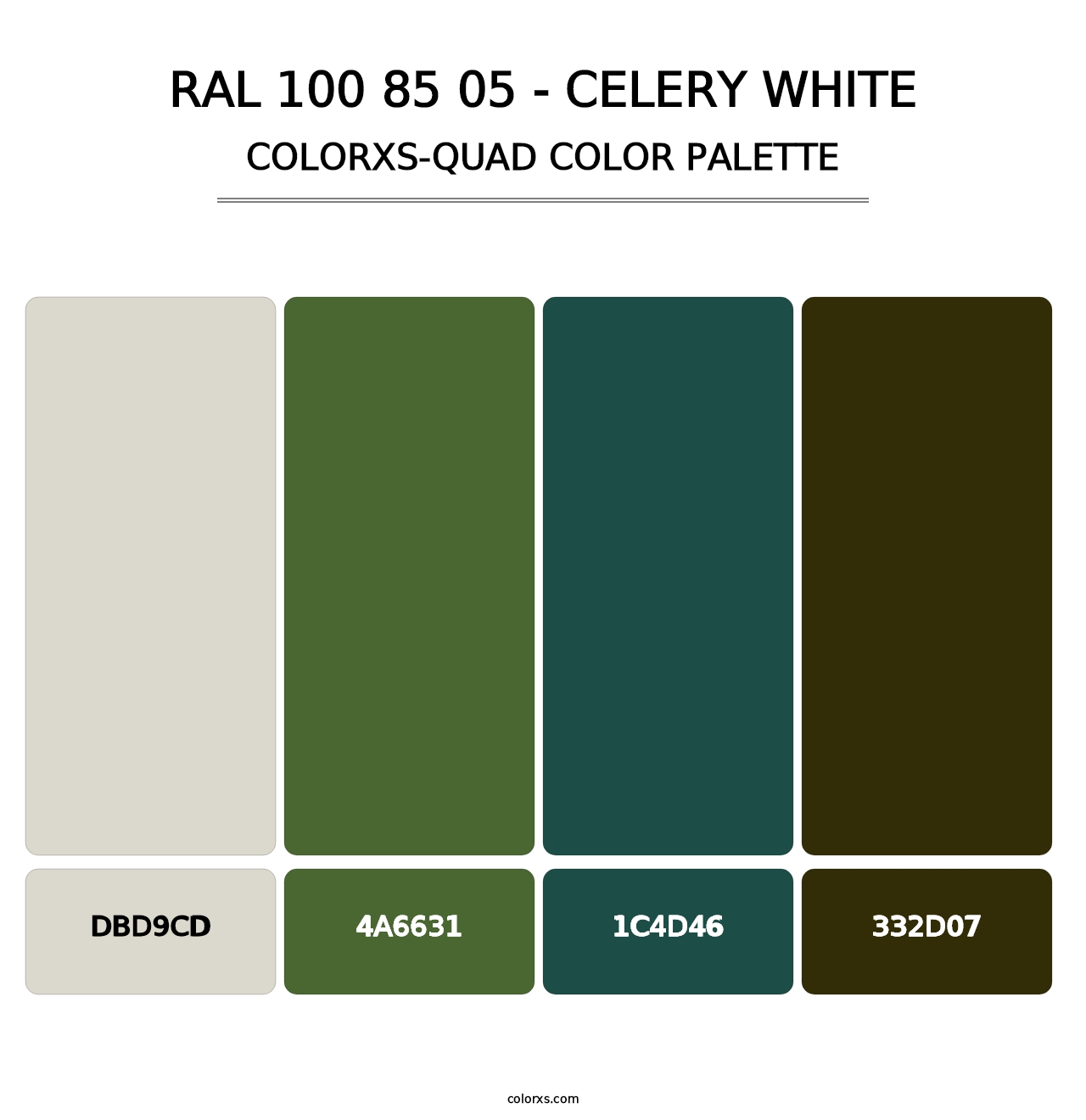 RAL 100 85 05 - Celery White - Colorxs Quad Palette