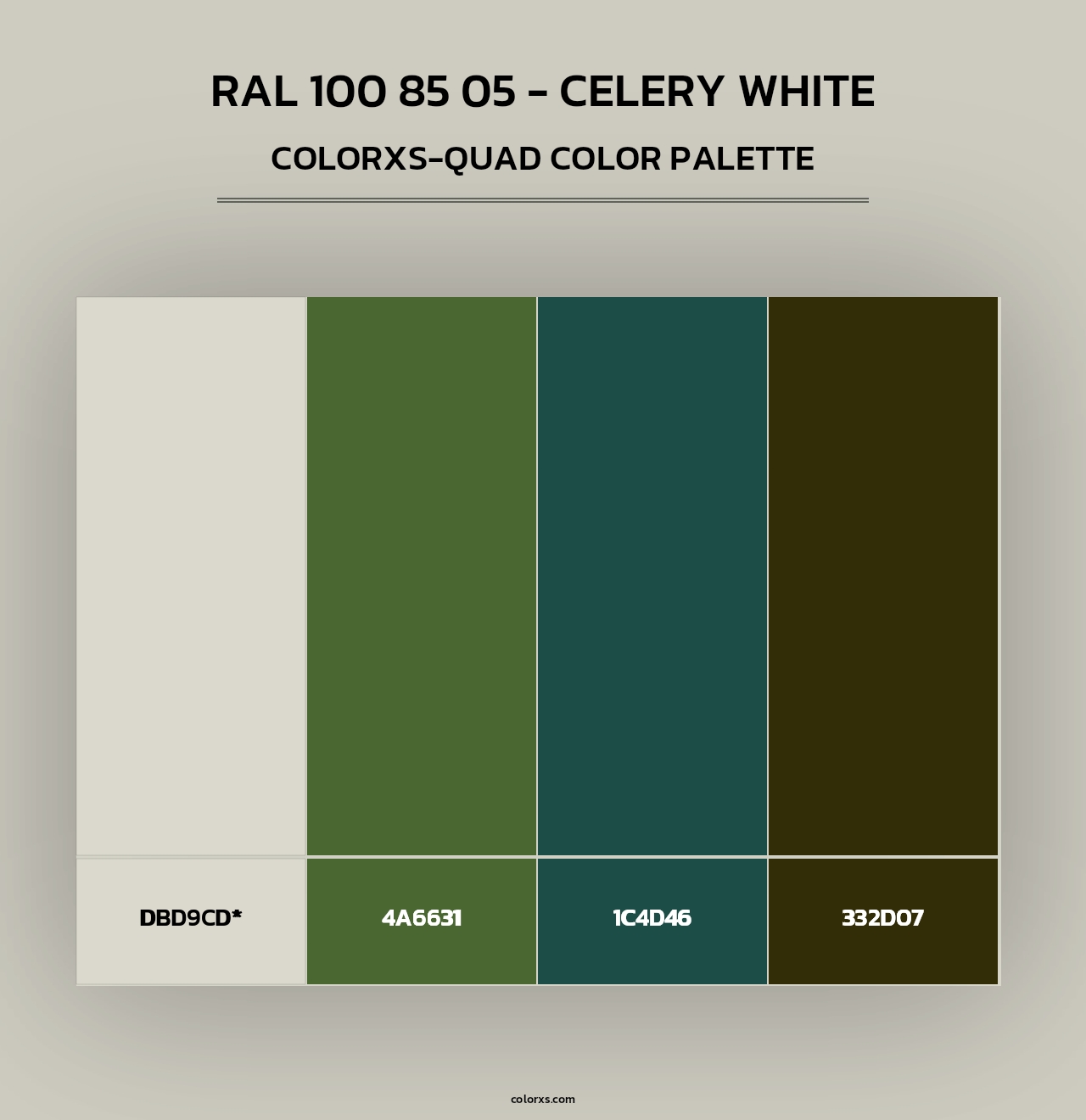 RAL 100 85 05 - Celery White - Colorxs Quad Palette