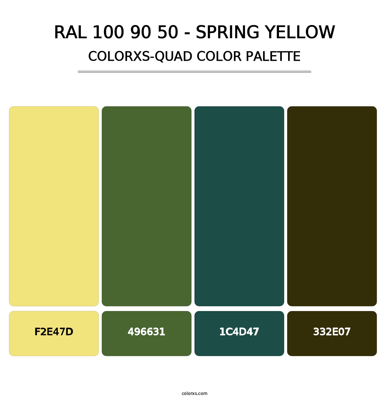 RAL 100 90 50 - Spring Yellow - Colorxs Quad Palette