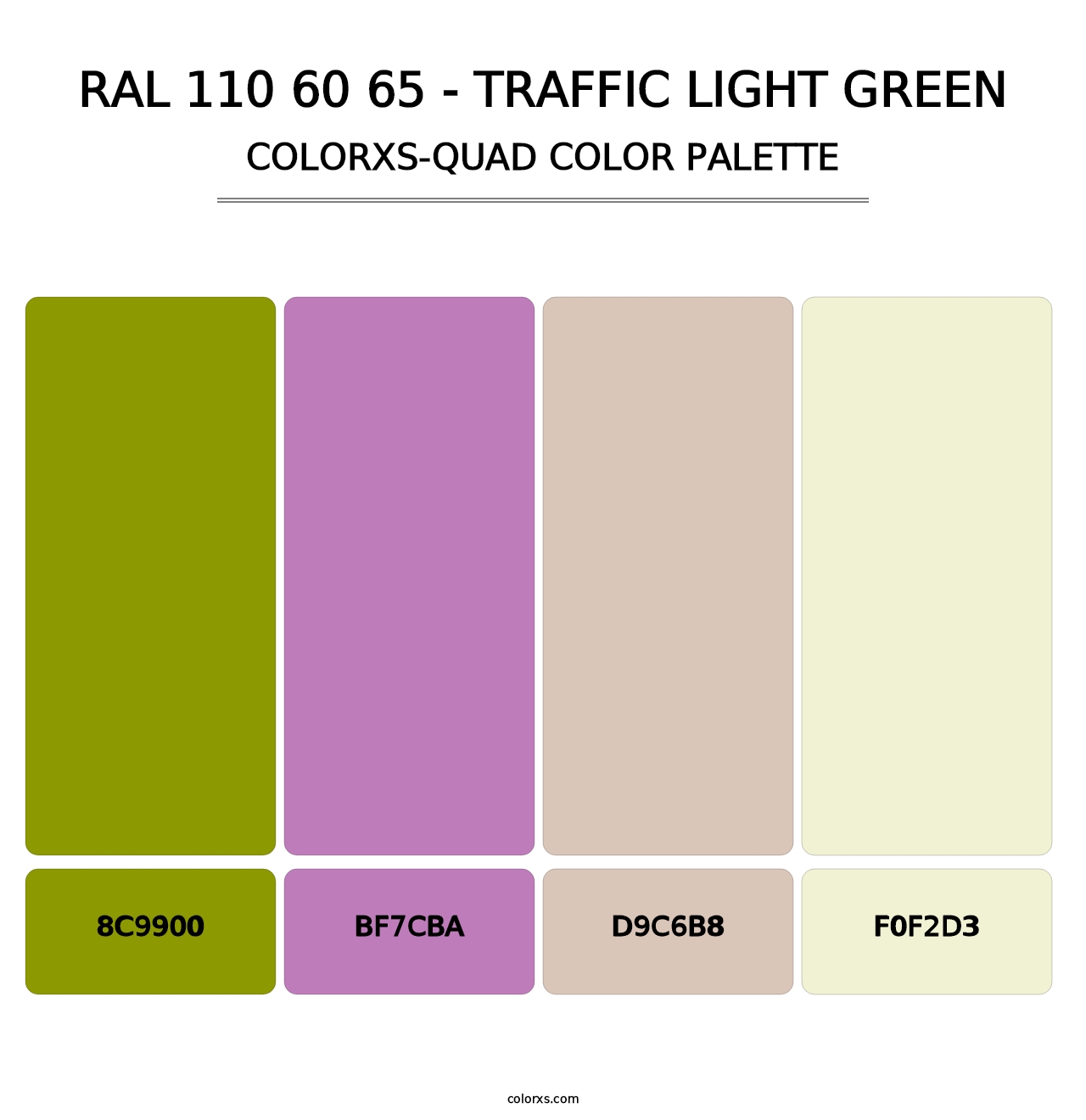 RAL 110 60 65 - Traffic Light Green - Colorxs Quad Palette