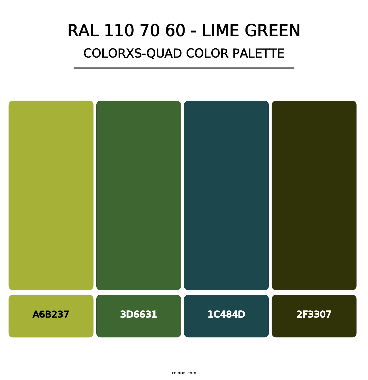 RAL 110 70 60 - Lime Green - Colorxs Quad Palette