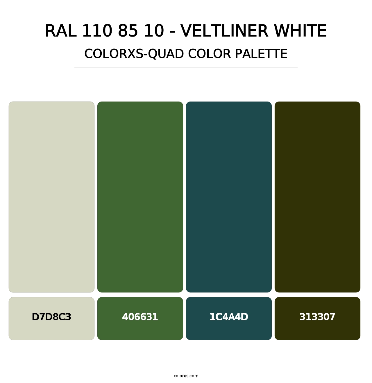 RAL 110 85 10 - Veltliner White - Colorxs Quad Palette