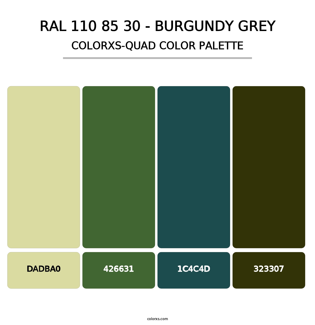 RAL 110 85 30 - Burgundy Grey - Colorxs Quad Palette