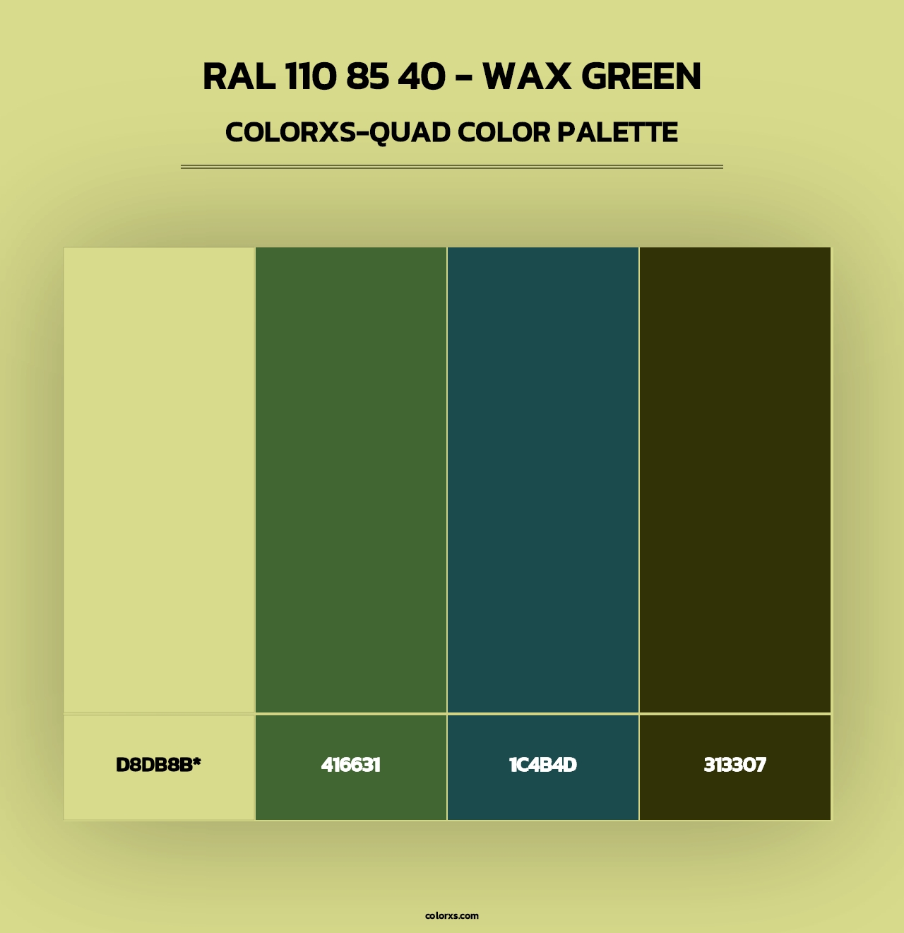 RAL 110 85 40 - Wax Green - Colorxs Quad Palette