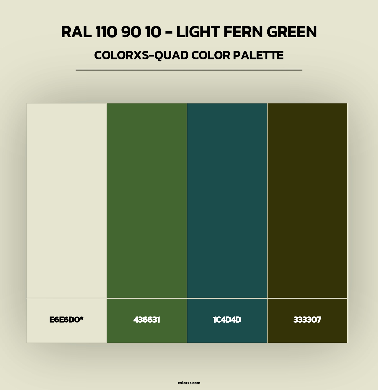 RAL 110 90 10 - Light Fern Green - Colorxs Quad Palette