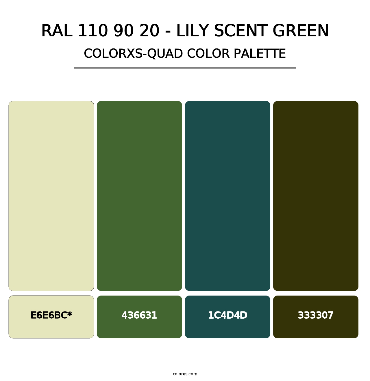 RAL 110 90 20 - Lily Scent Green - Colorxs Quad Palette