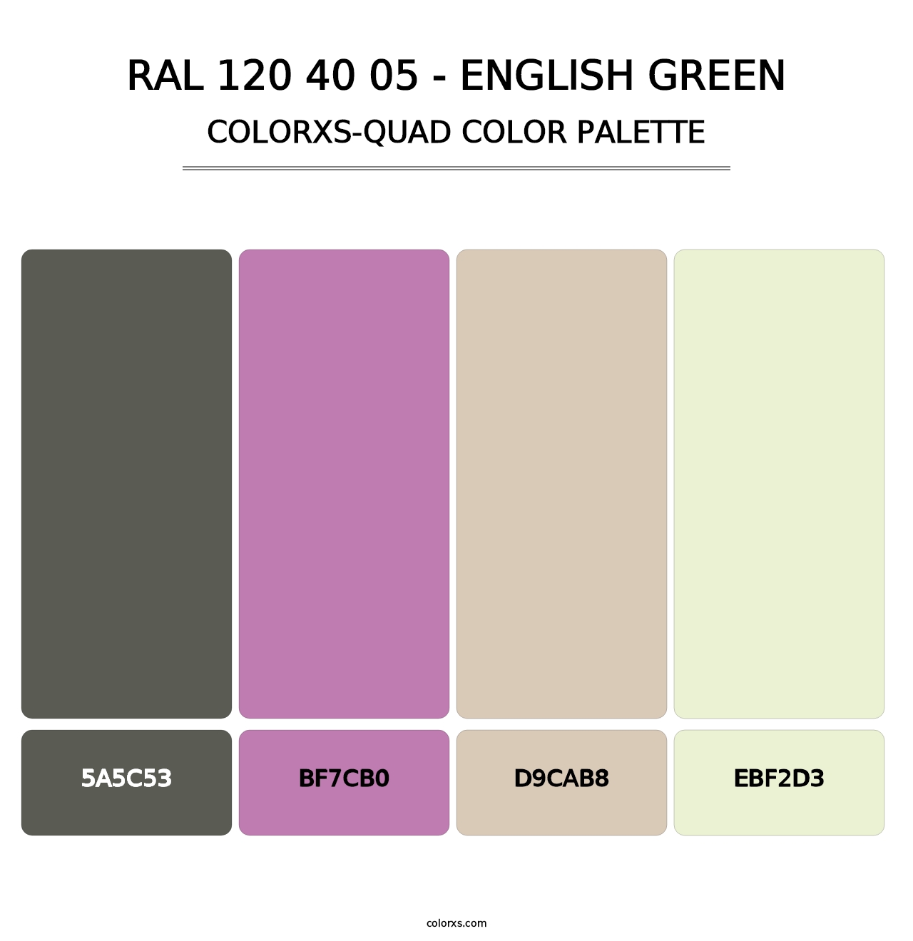 RAL 120 40 05 - English Green - Colorxs Quad Palette