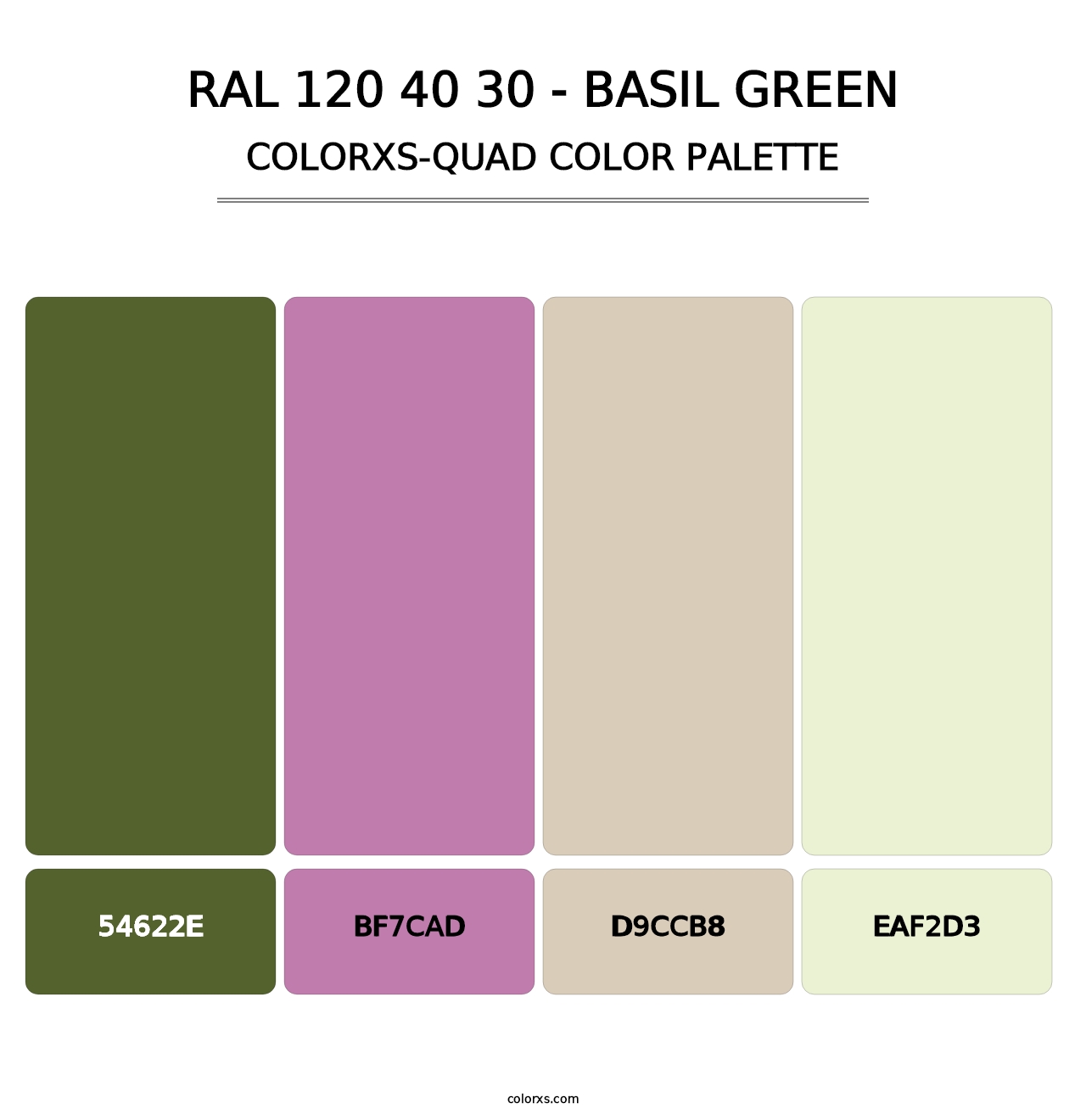 RAL 120 40 30 - Basil Green - Colorxs Quad Palette