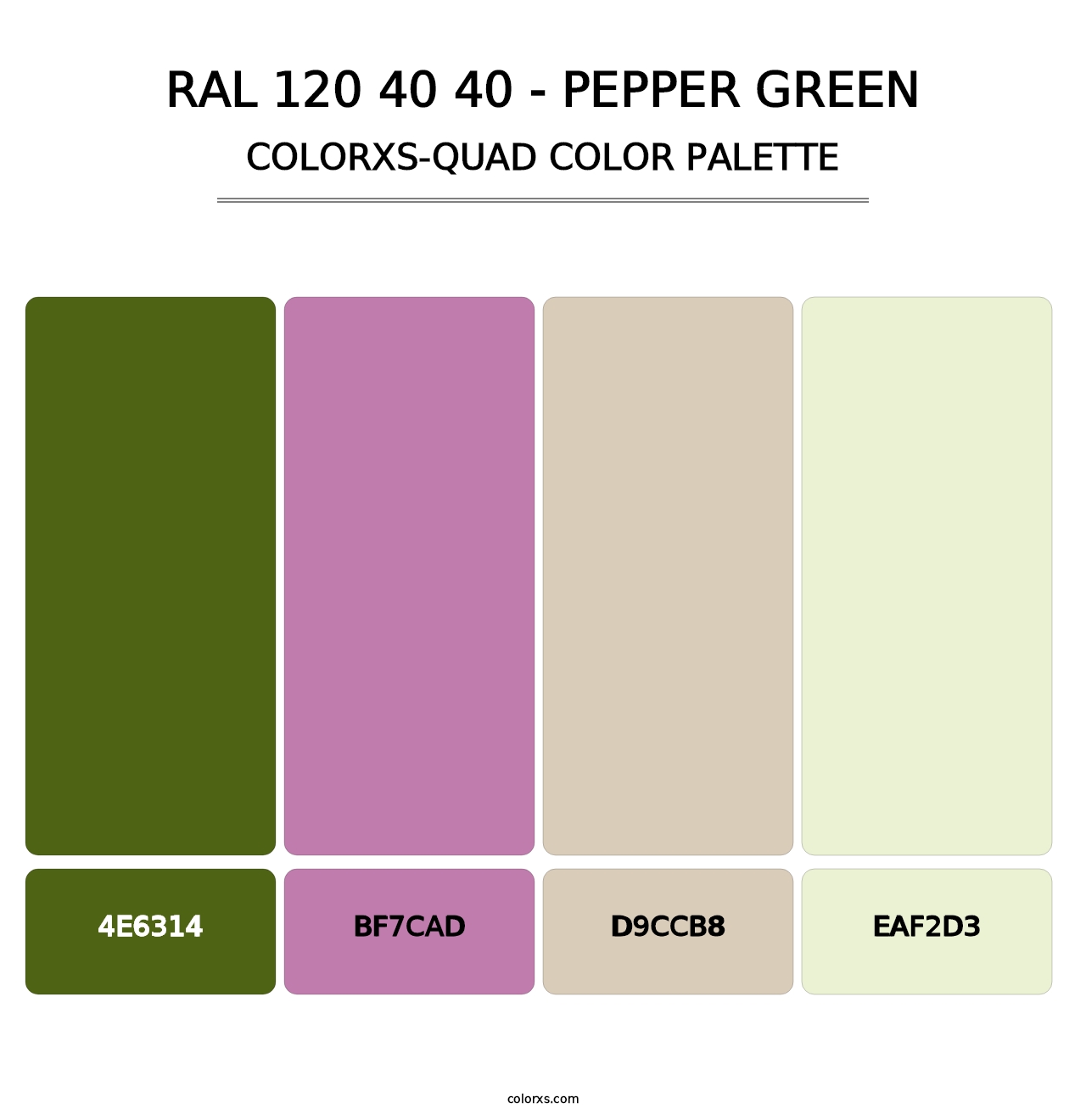RAL 120 40 40 - Pepper Green - Colorxs Quad Palette