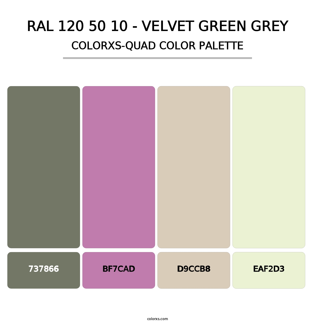 RAL 120 50 10 - Velvet Green Grey - Colorxs Quad Palette
