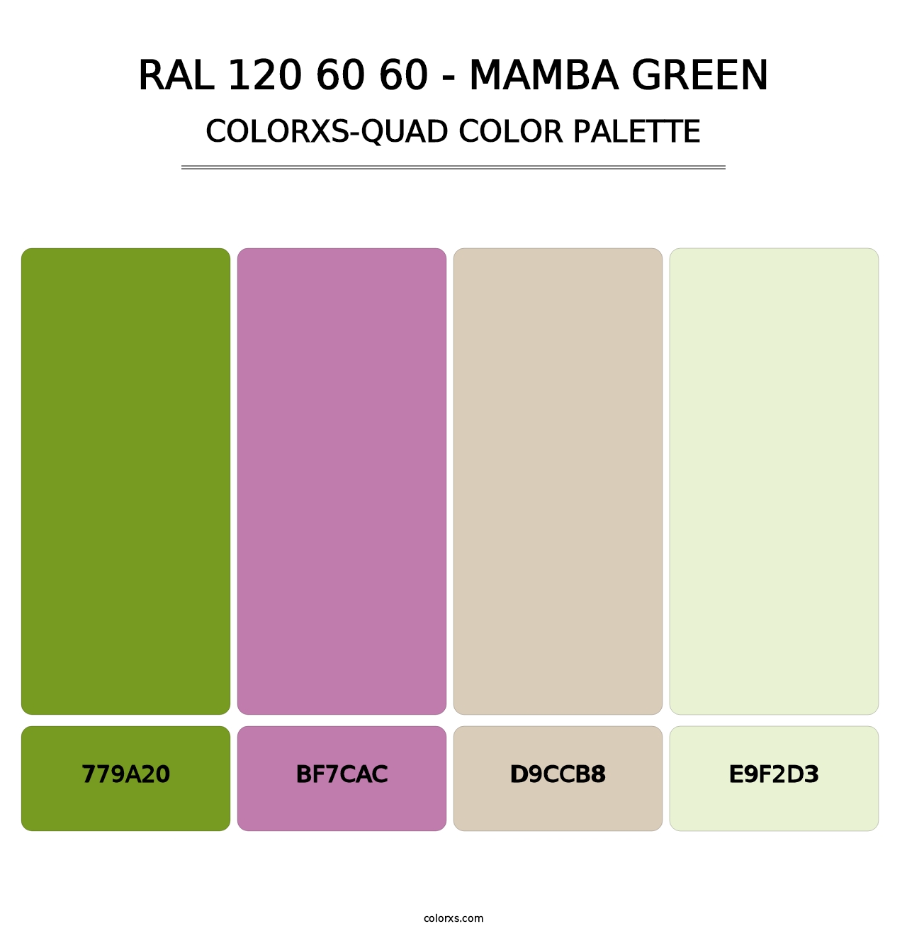 RAL 120 60 60 - Mamba Green - Colorxs Quad Palette