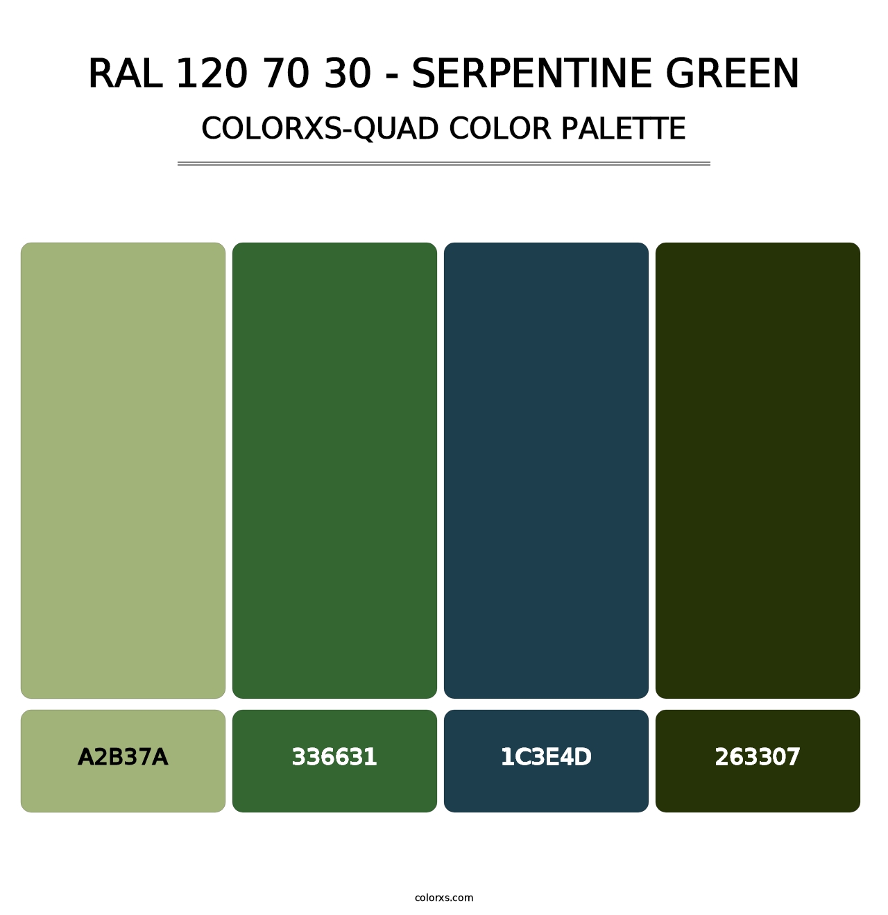 RAL 120 70 30 - Serpentine Green - Colorxs Quad Palette