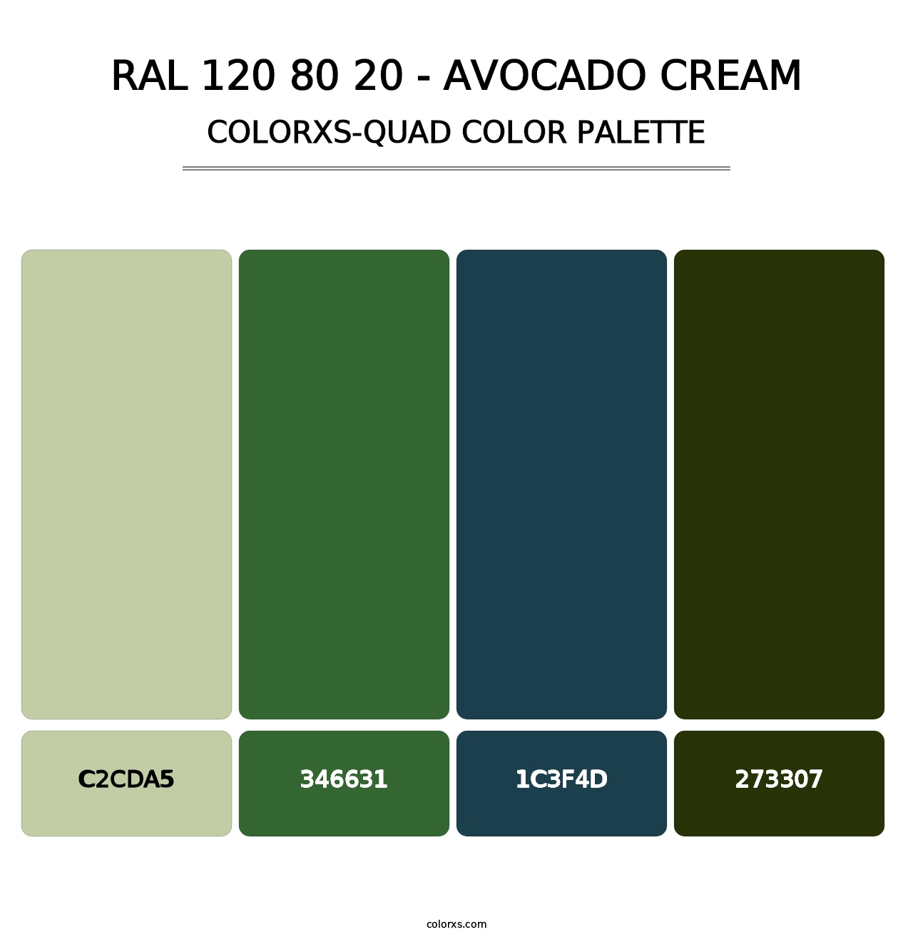 RAL 120 80 20 - Avocado Cream - Colorxs Quad Palette