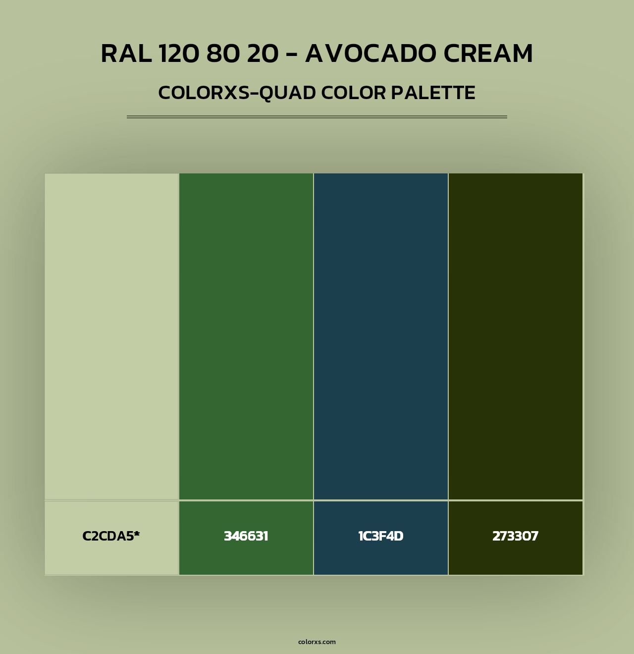 RAL 120 80 20 - Avocado Cream - Colorxs Quad Palette
