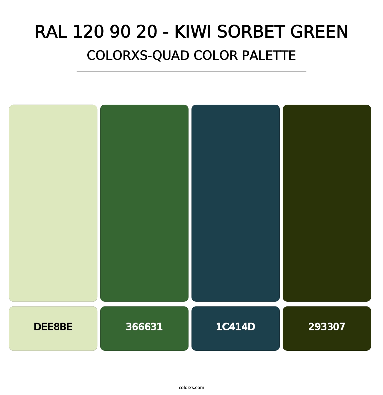 RAL 120 90 20 - Kiwi Sorbet Green - Colorxs Quad Palette