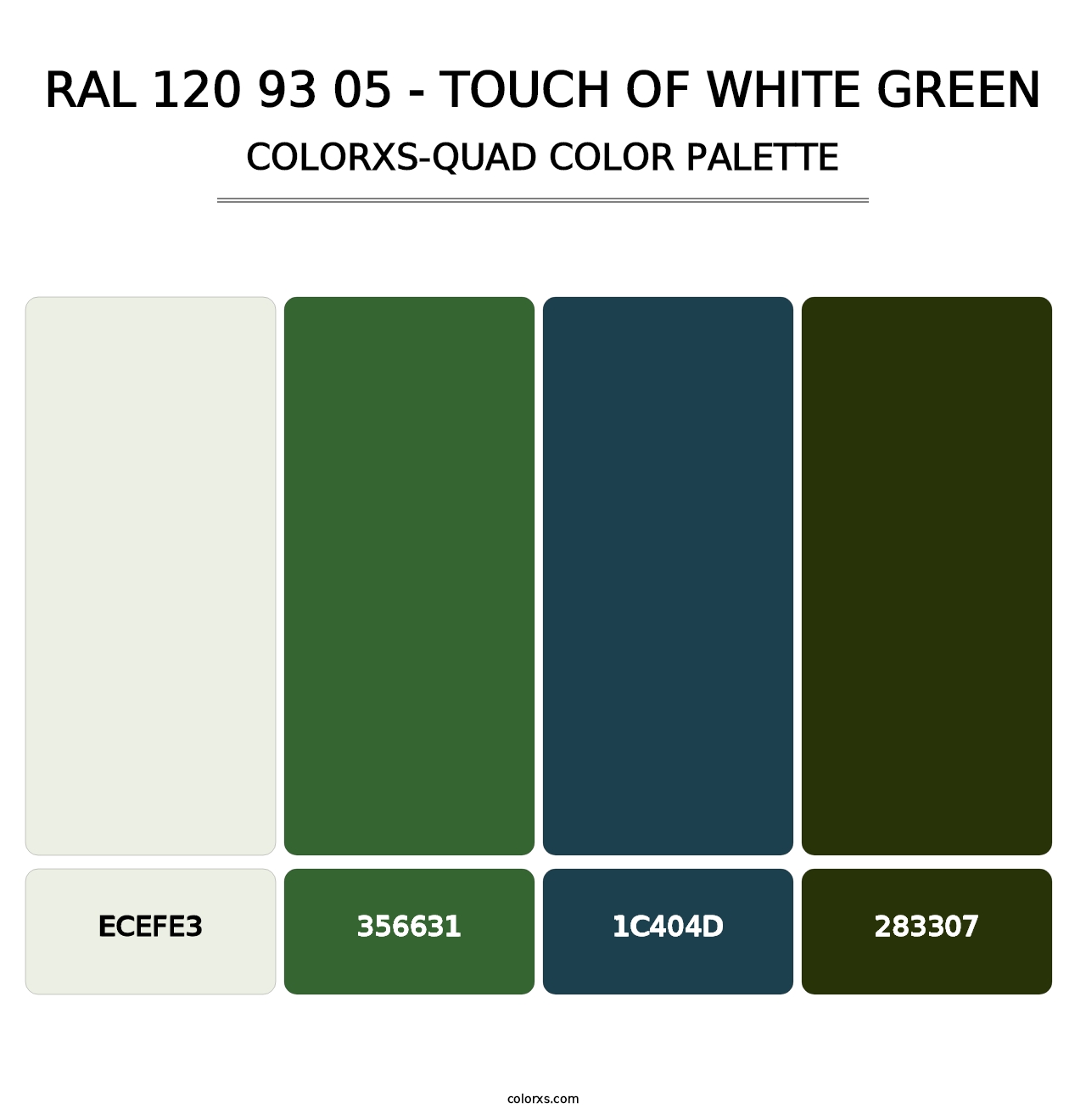 RAL 120 93 05 - Touch Of White Green - Colorxs Quad Palette
