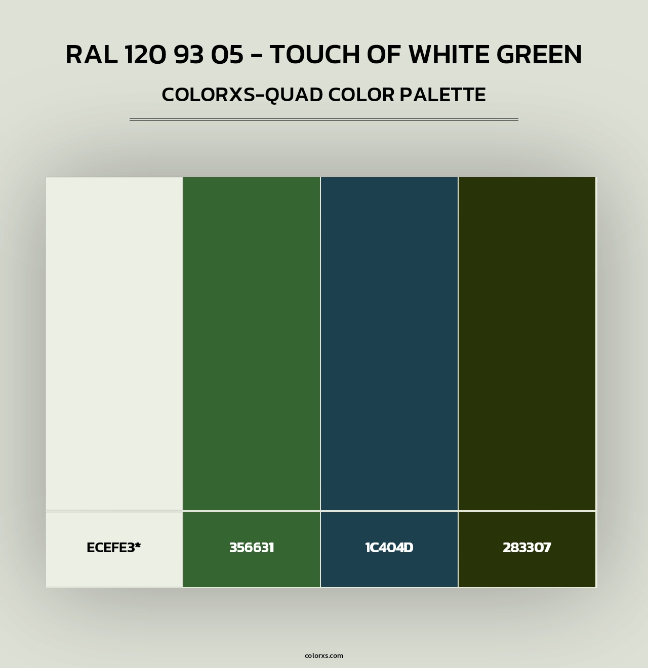 RAL 120 93 05 - Touch Of White Green - Colorxs Quad Palette