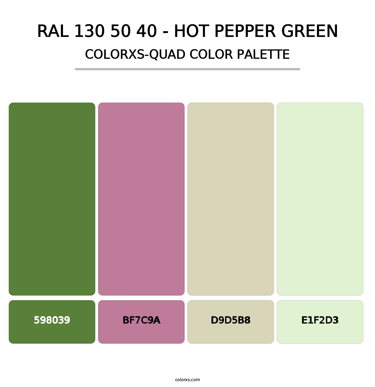 RAL 130 50 40 - Hot Pepper Green - Colorxs Quad Palette