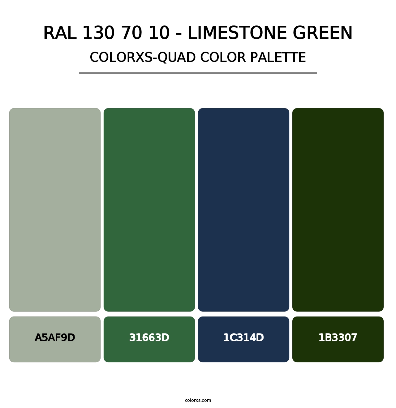 RAL 130 70 10 - Limestone Green - Colorxs Quad Palette