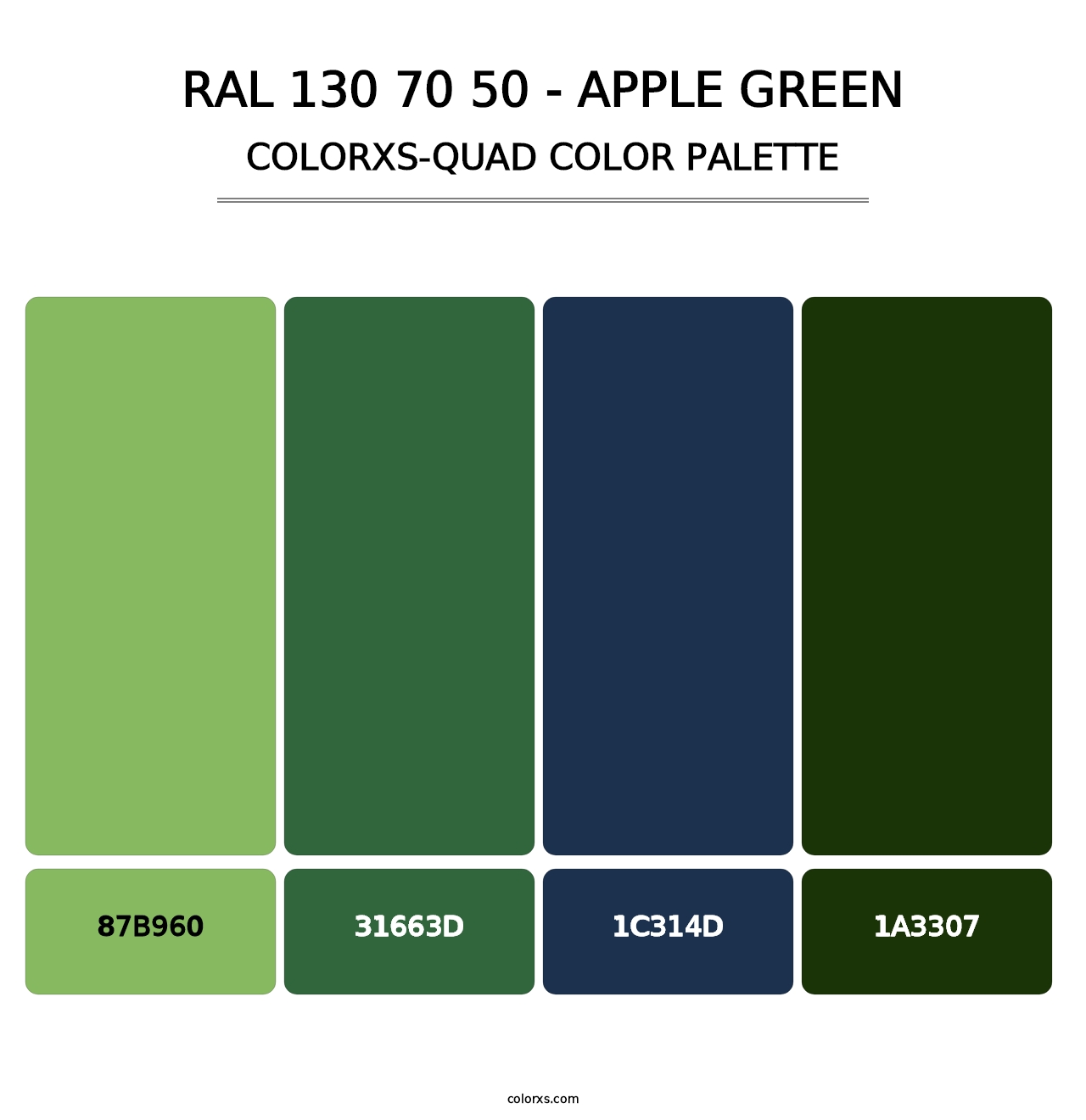 RAL 130 70 50 - Apple Green - Colorxs Quad Palette