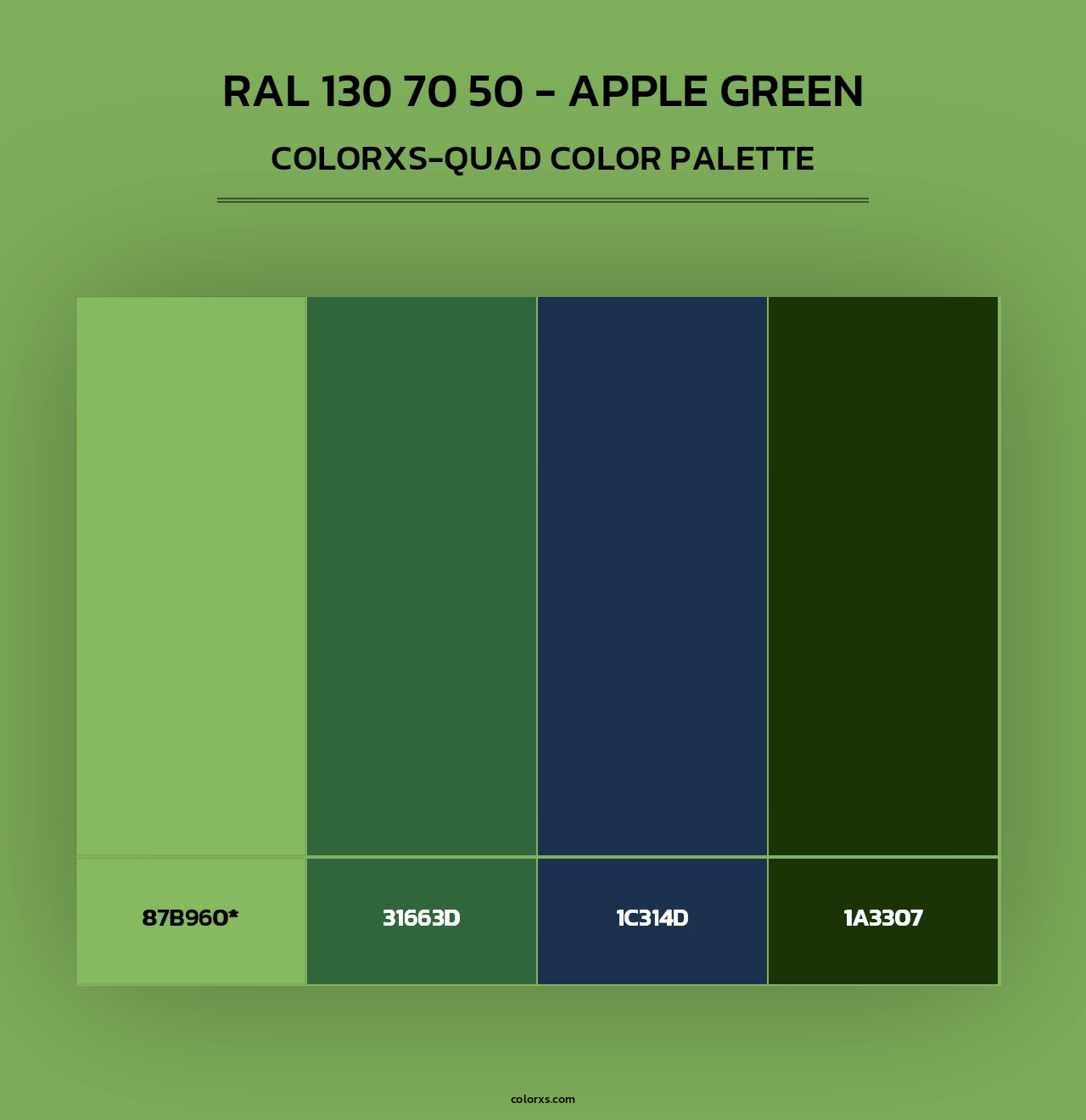 RAL 130 70 50 - Apple Green - Colorxs Quad Palette