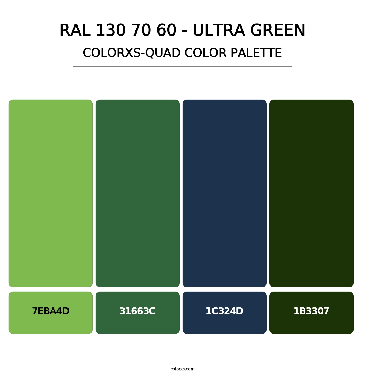 RAL 130 70 60 - Ultra Green - Colorxs Quad Palette