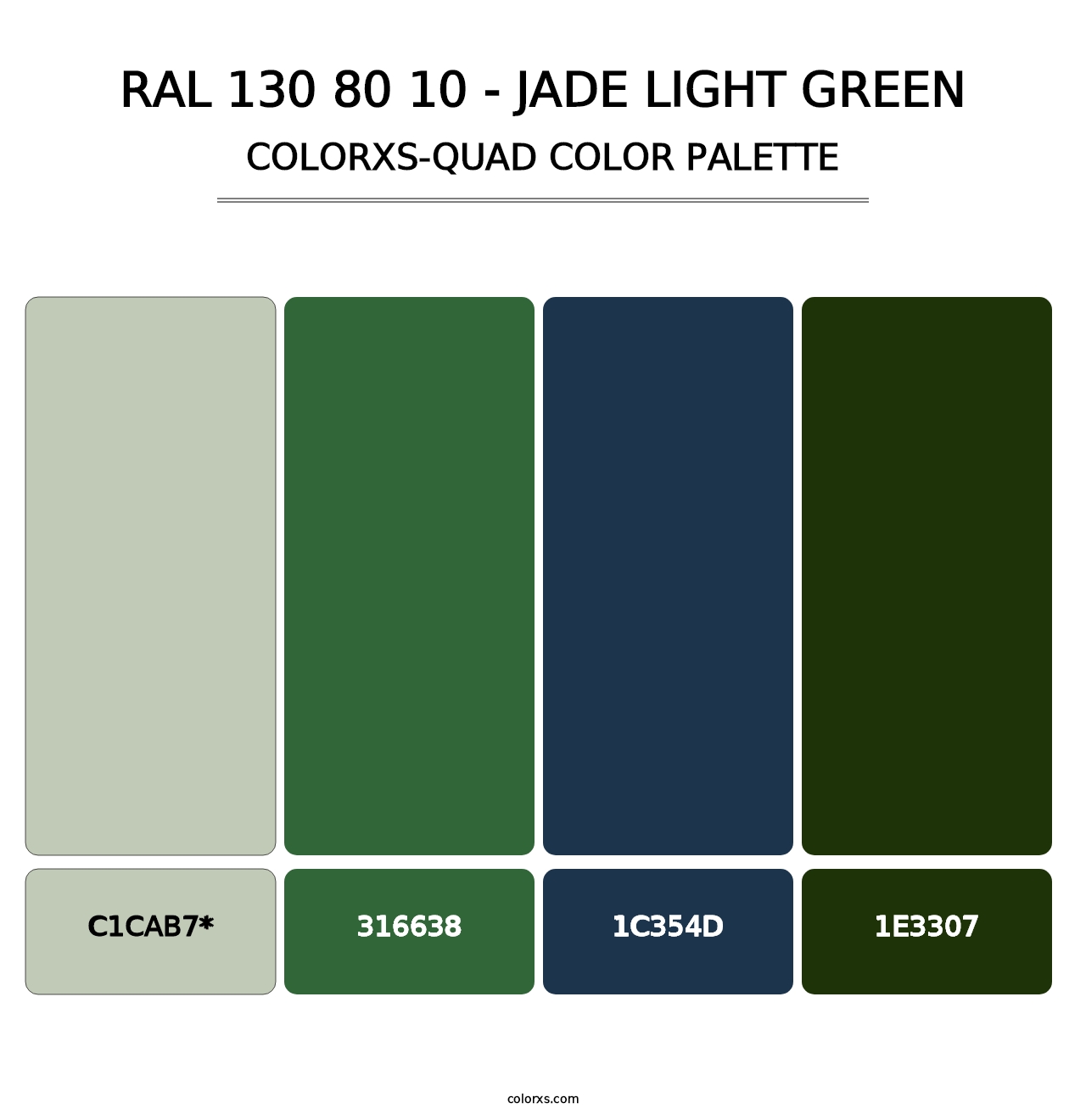 RAL 130 80 10 - Jade Light Green - Colorxs Quad Palette