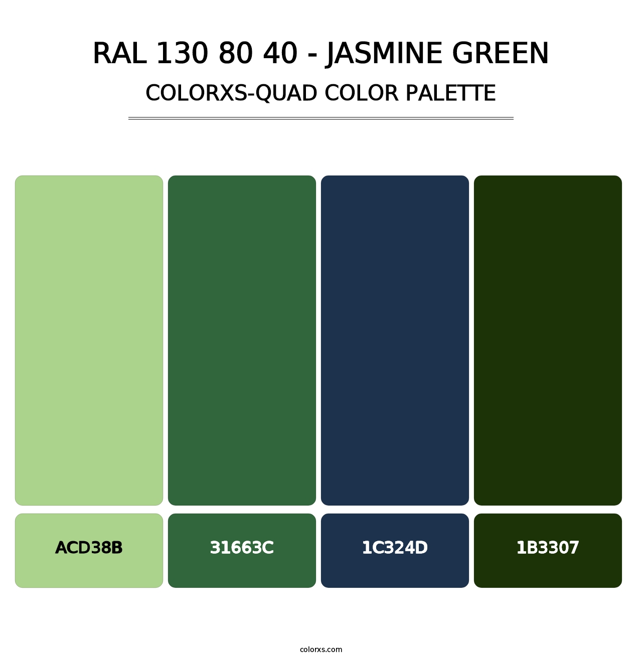 RAL 130 80 40 - Jasmine Green - Colorxs Quad Palette