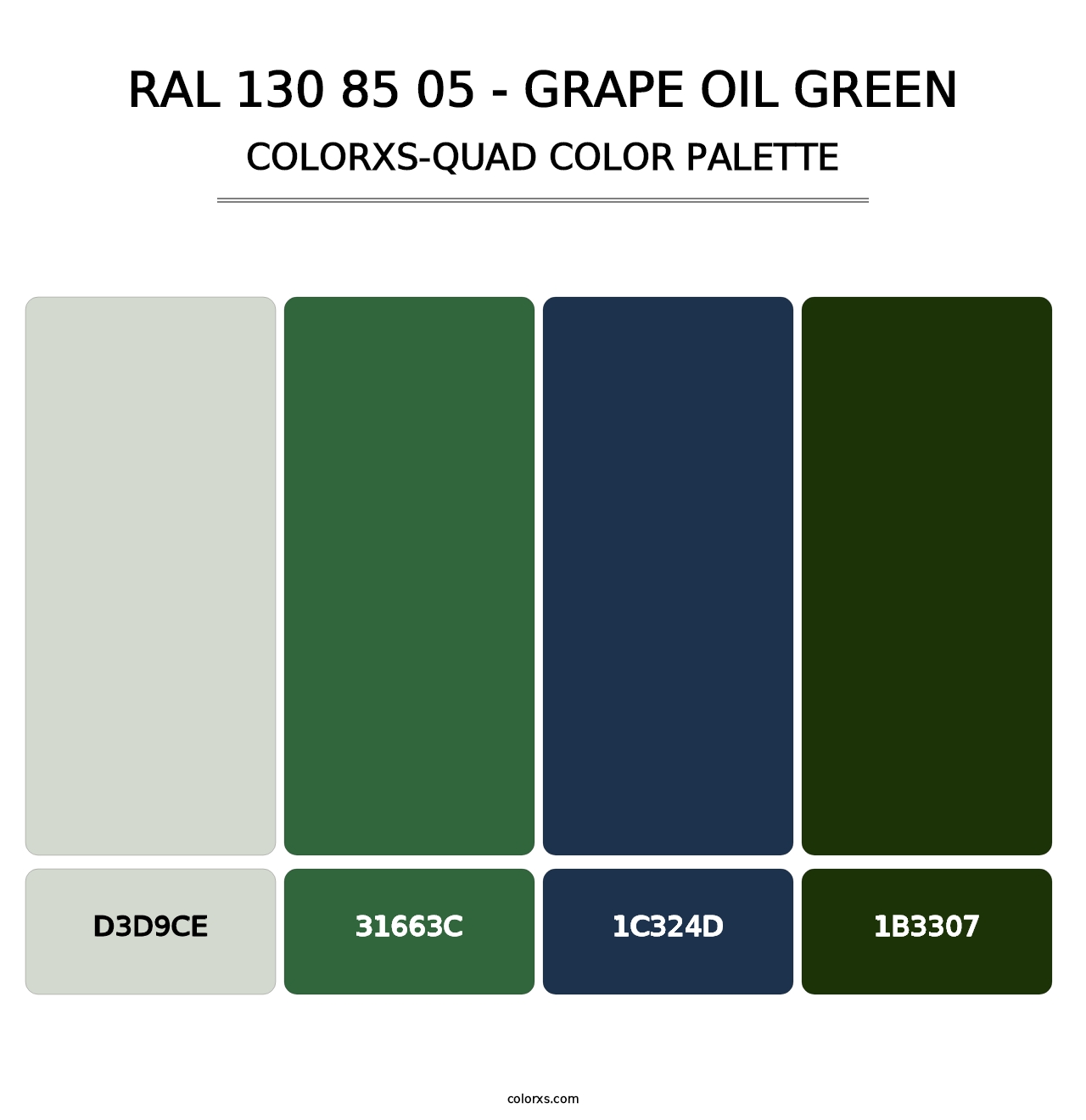 RAL 130 85 05 - Grape Oil Green - Colorxs Quad Palette