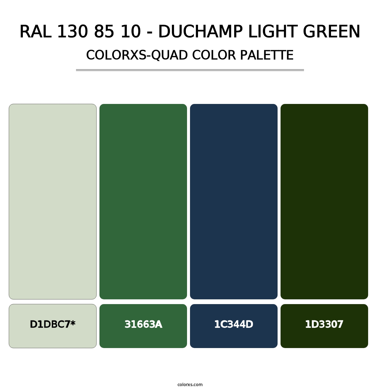 RAL 130 85 10 - Duchamp Light Green - Colorxs Quad Palette