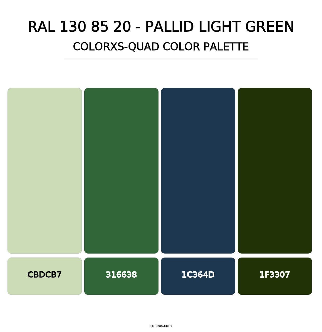 RAL 130 85 20 - Pallid Light Green - Colorxs Quad Palette