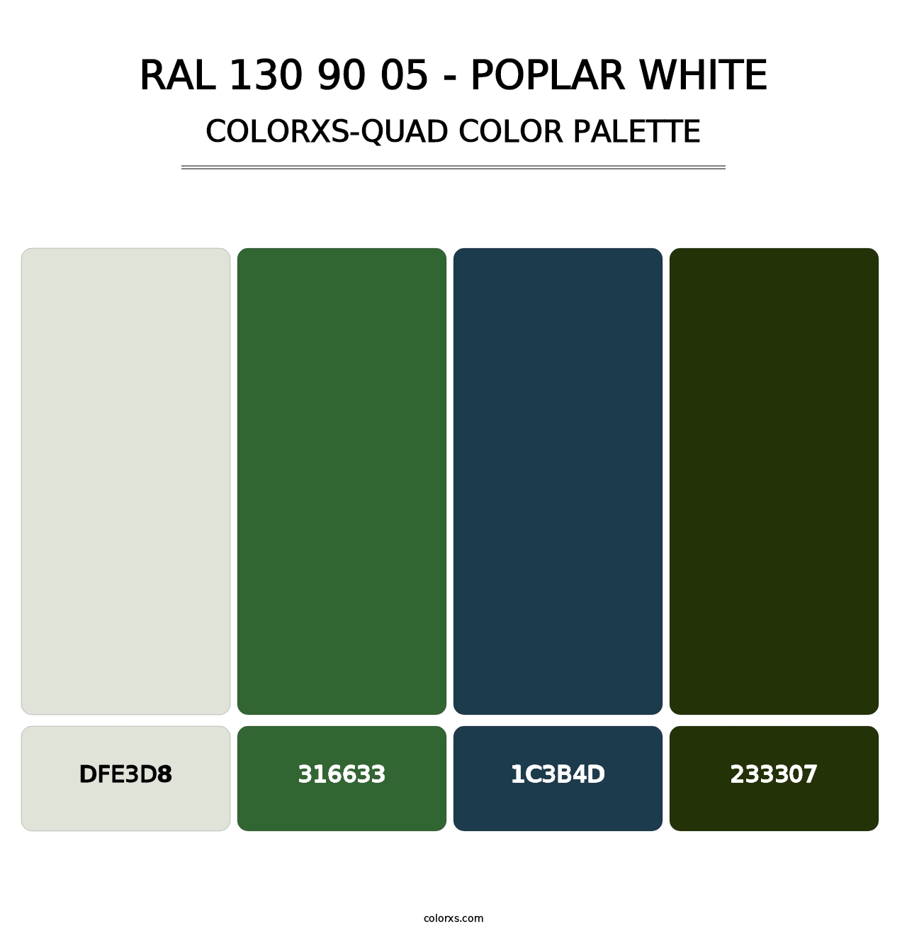 RAL 130 90 05 - Poplar White - Colorxs Quad Palette