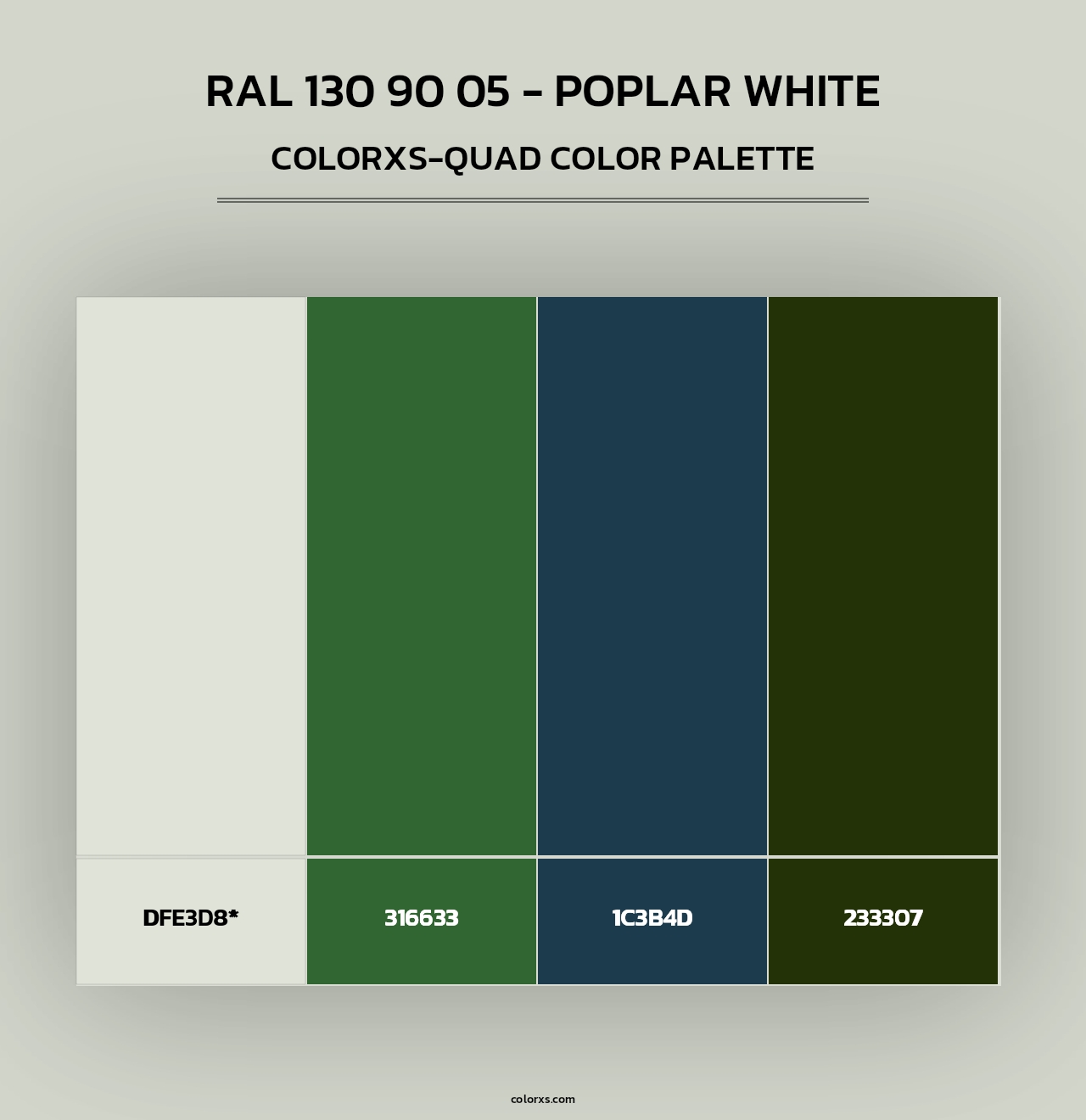 RAL 130 90 05 - Poplar White - Colorxs Quad Palette
