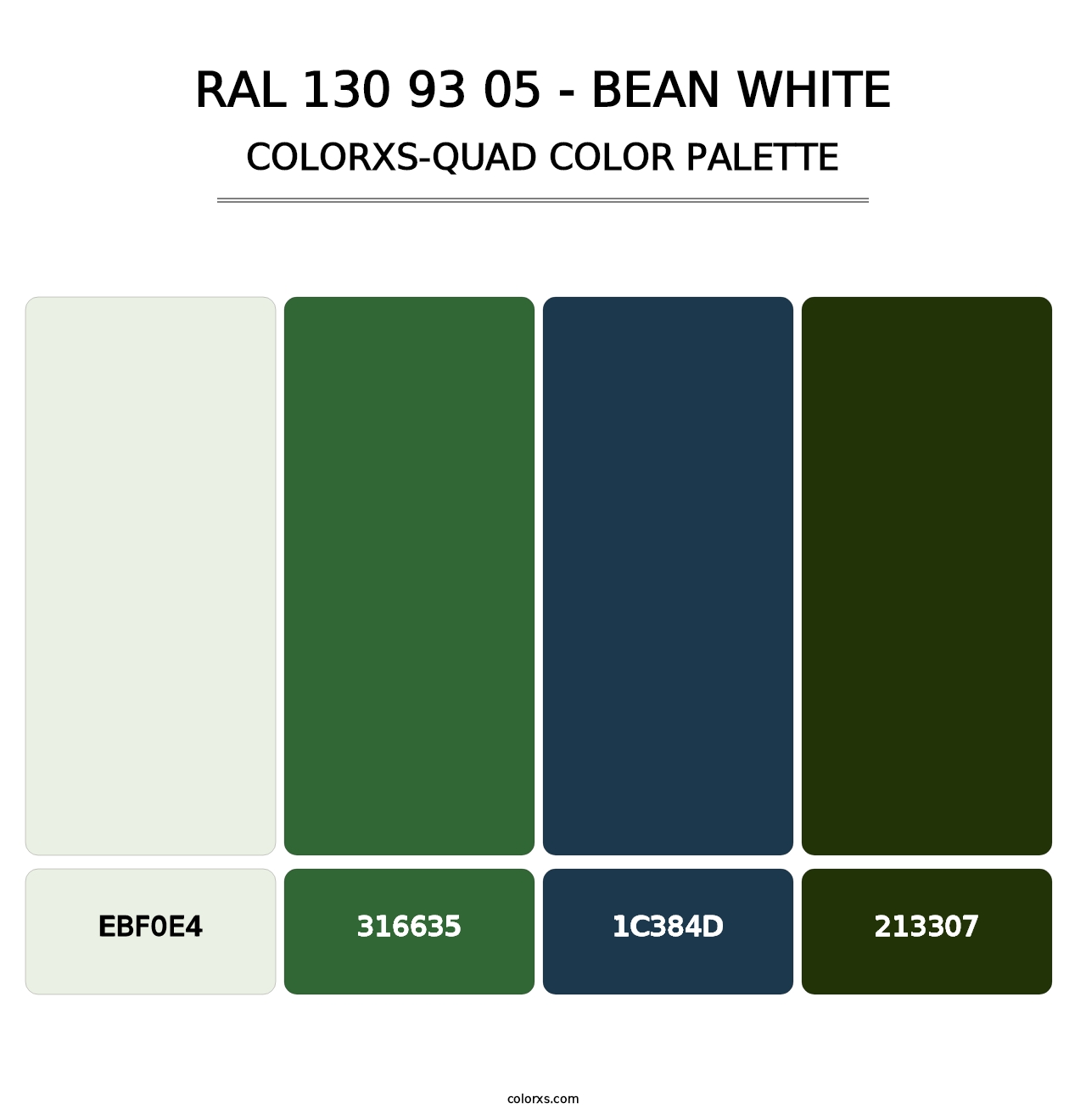 RAL 130 93 05 - Bean White - Colorxs Quad Palette