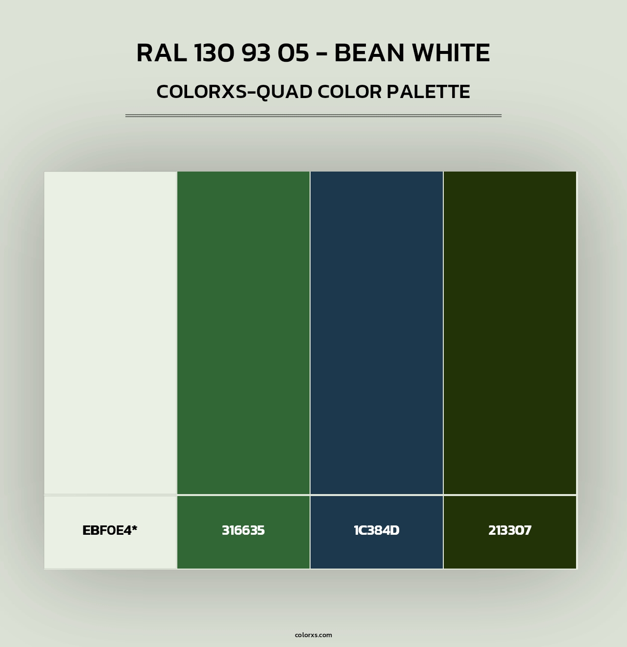 RAL 130 93 05 - Bean White - Colorxs Quad Palette