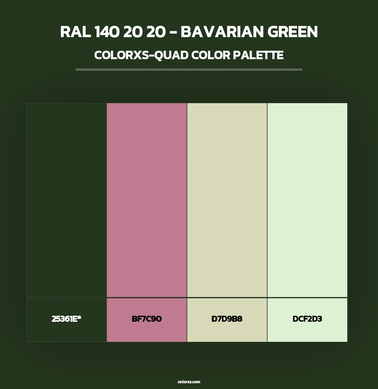 RAL 140 20 20 - Bavarian Green - Colorxs Quad Palette