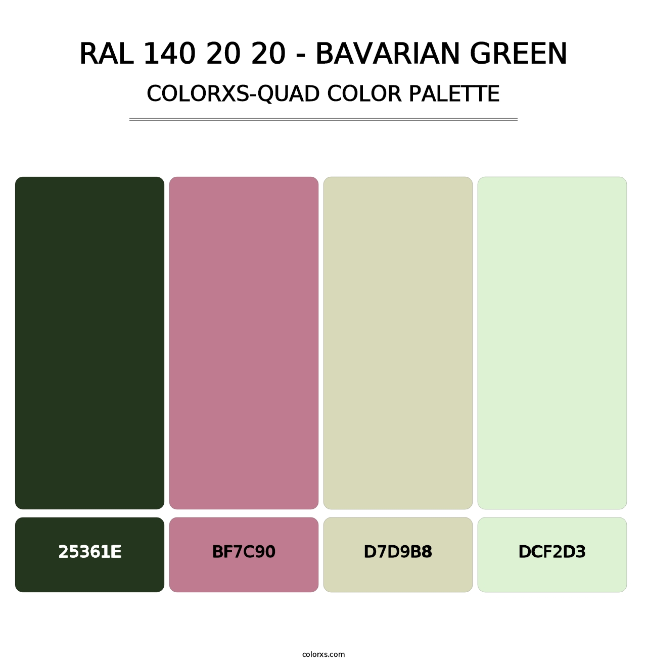 RAL 140 20 20 - Bavarian Green - Colorxs Quad Palette