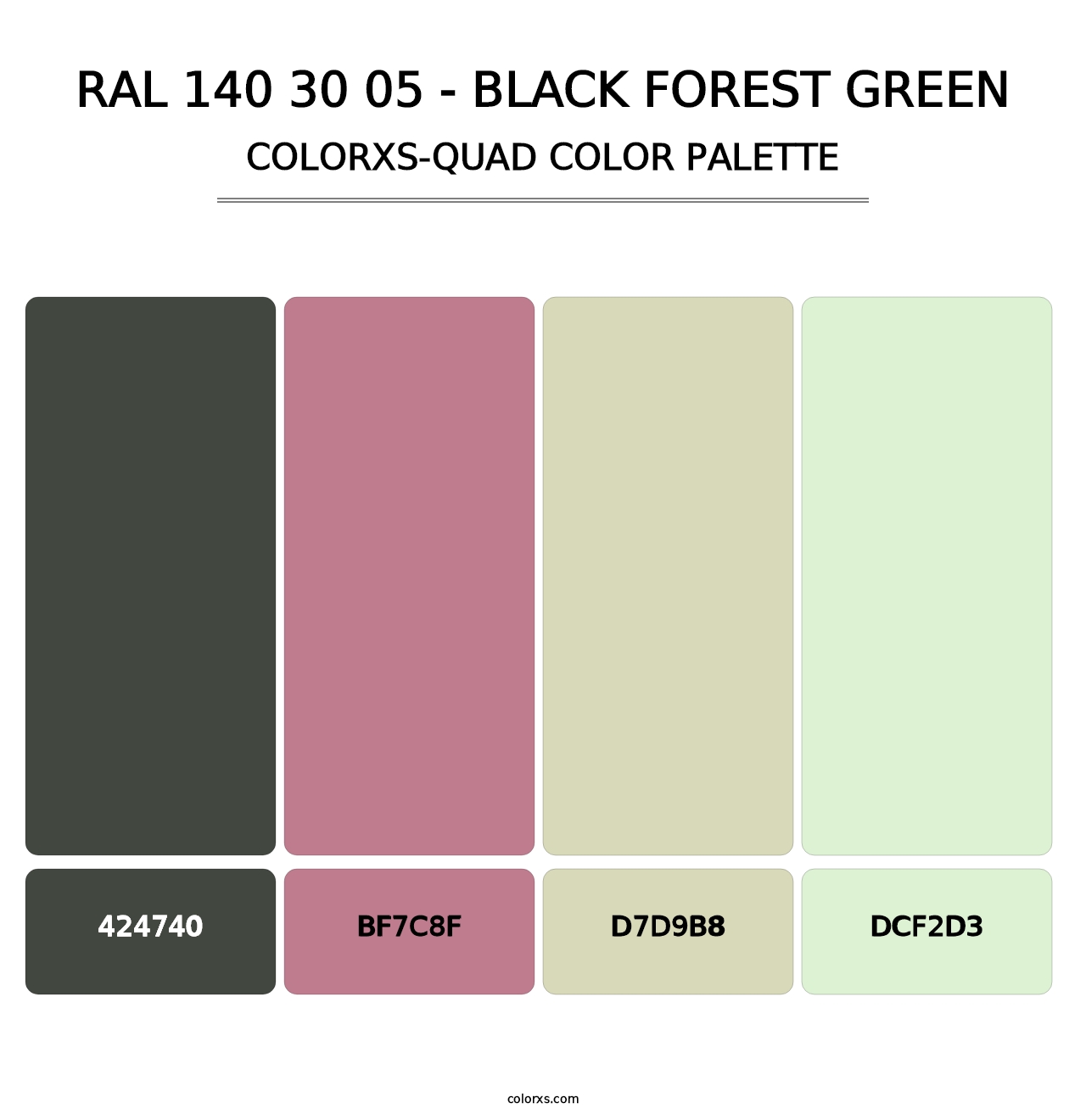 RAL 140 30 05 - Black Forest Green - Colorxs Quad Palette
