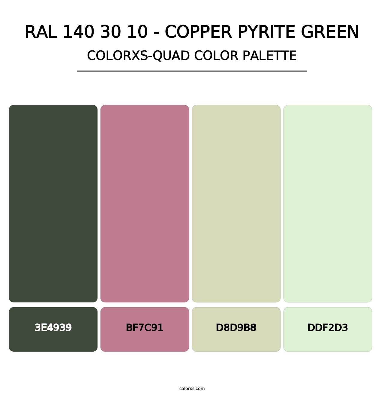 RAL 140 30 10 - Copper Pyrite Green - Colorxs Quad Palette